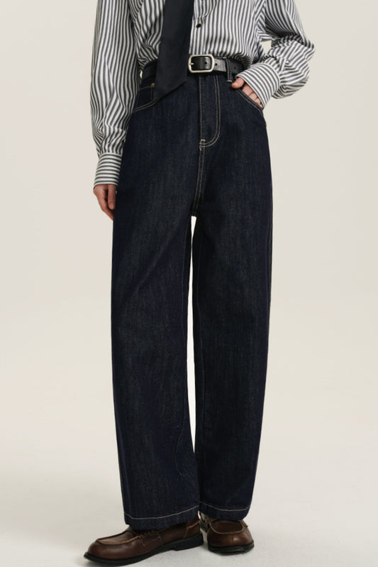 High-Rise Loose Casual Jeans