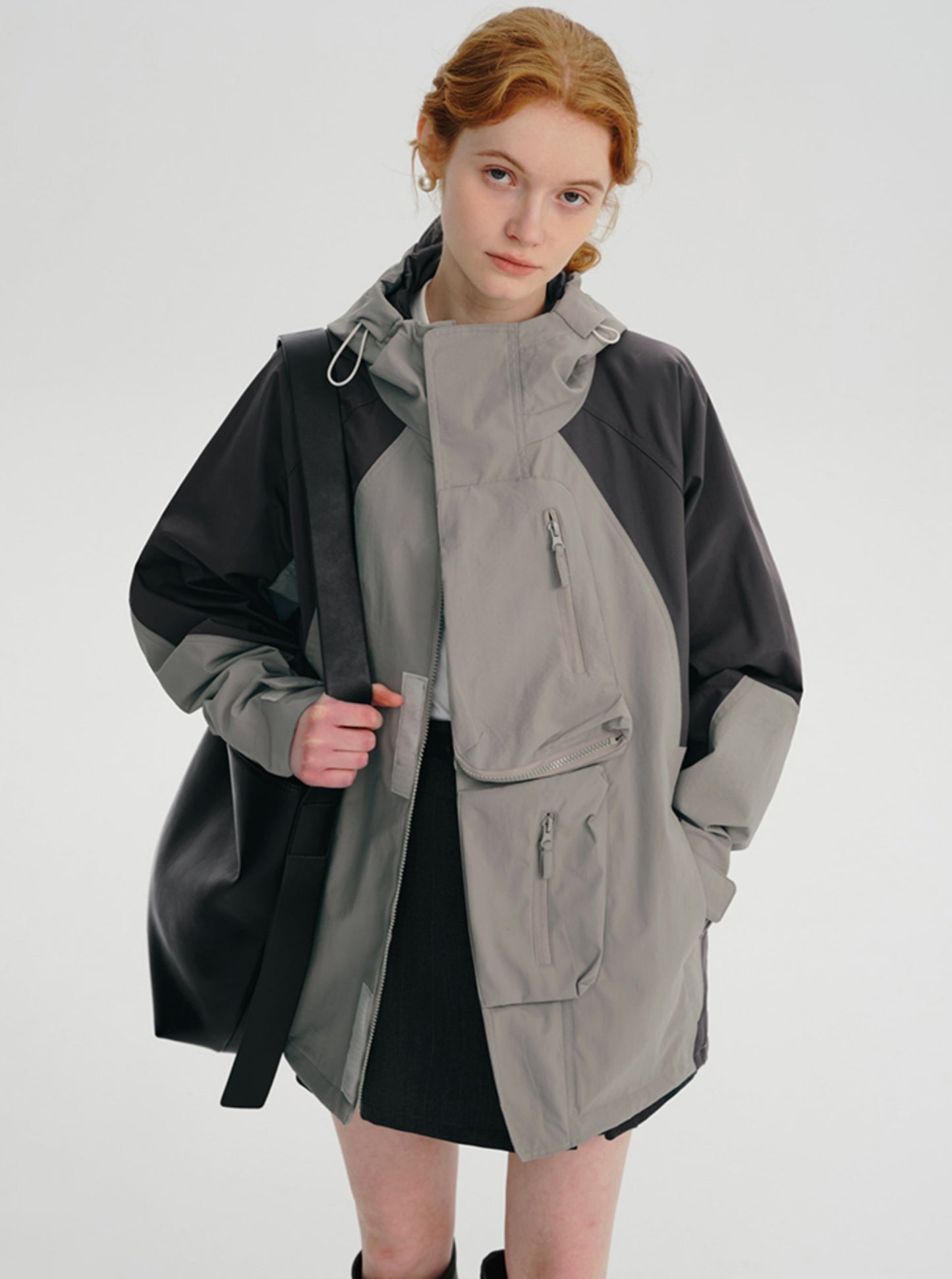 Contrast Hooded Windproof Jacket