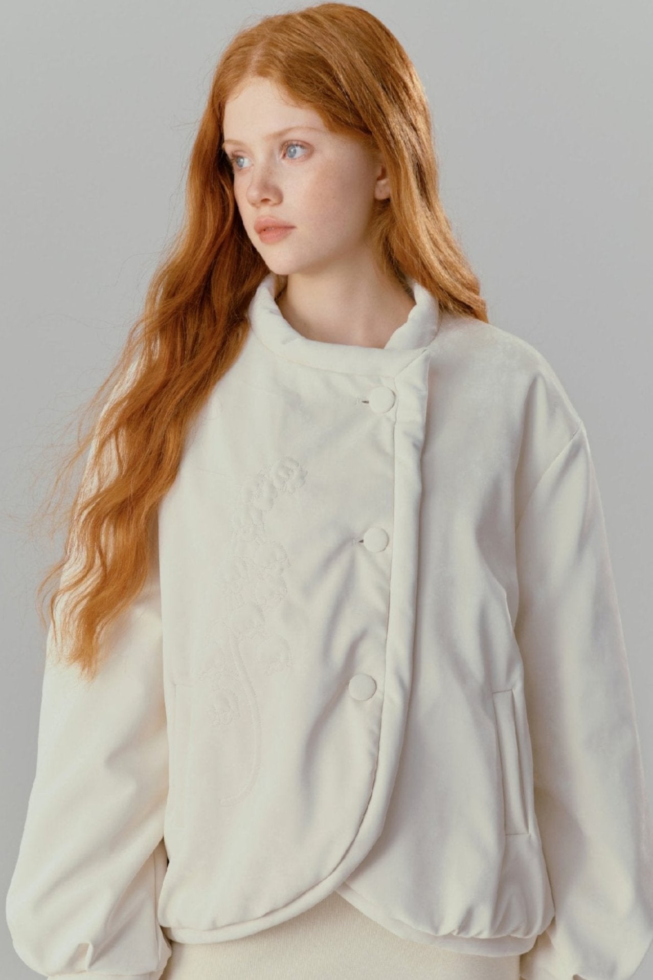 WHITE TOWER EMBROIDERED COTTON JACKET