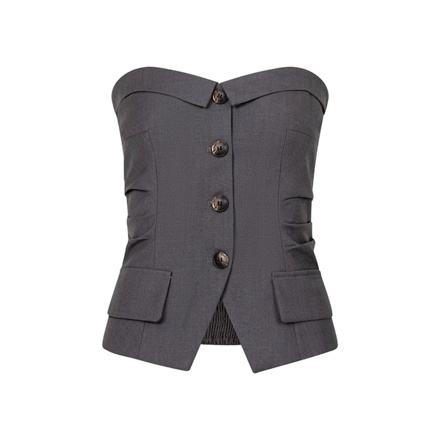 Gray One-Shoulder Bustier Set-Up