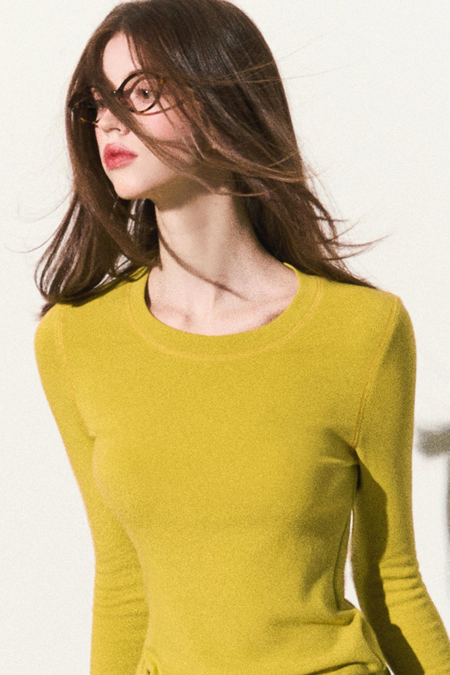 Solid Color Wool Knit Casual Top