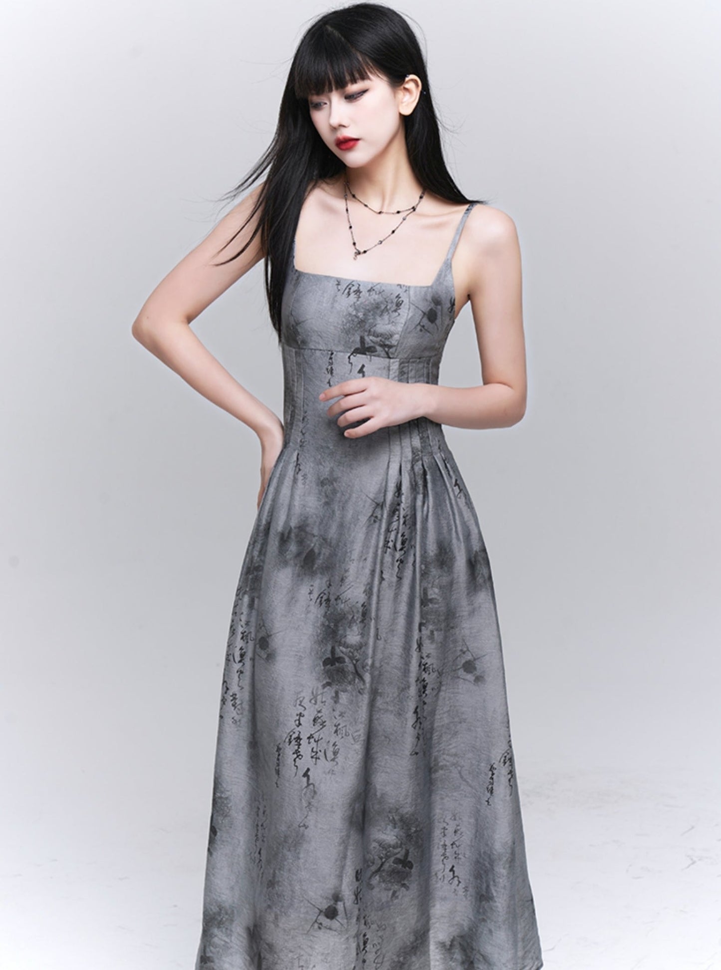 Chinese Gray Slip Dress