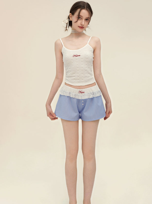 American Slim Lace Camisole With Shorts Set-Up