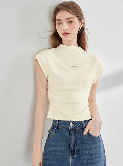 Fashionable Shoulder Short Sleeve T-Shirt