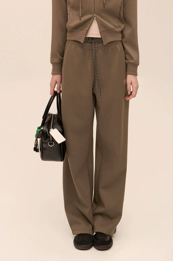 Versatile Contrast Embroidery Zipper Set-UP