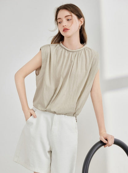 French High-Quality Sleeveless Shirt