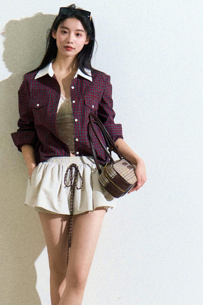 Scottish Check Red Button-Down Shirt