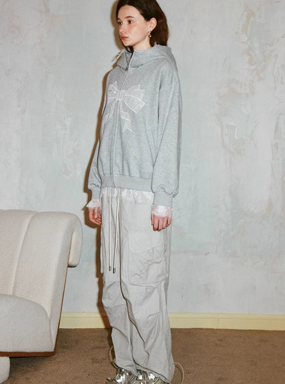 Grey Drawstring Cargo Pants