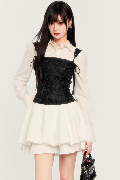 Court Style Slim Waist Puffy Dress