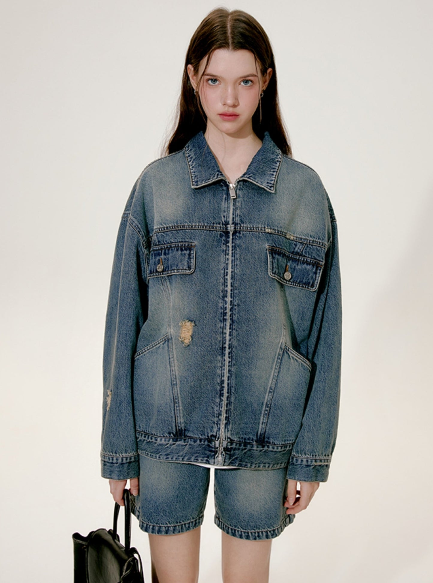 Vintage Denim Ripped Jacket