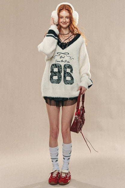 Loose Wool Sweater Top