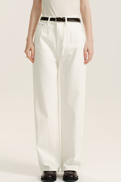 White Tencel Wide-Leg Pants