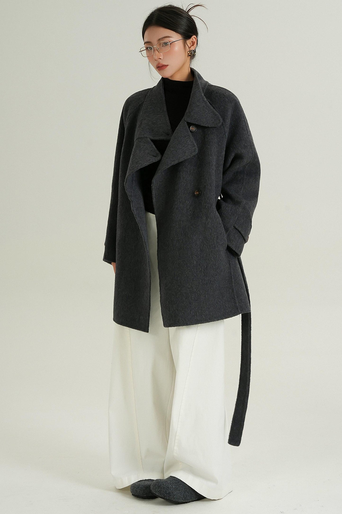 Half-Turtle Midi Wool Coat