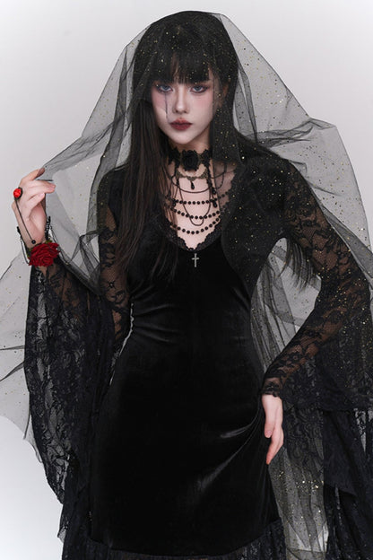 Ghost Girl, Dark Girl, Frauen Gothic, Französisches Vintage Kleid, Halloween Kostüm, Subkultur tragen