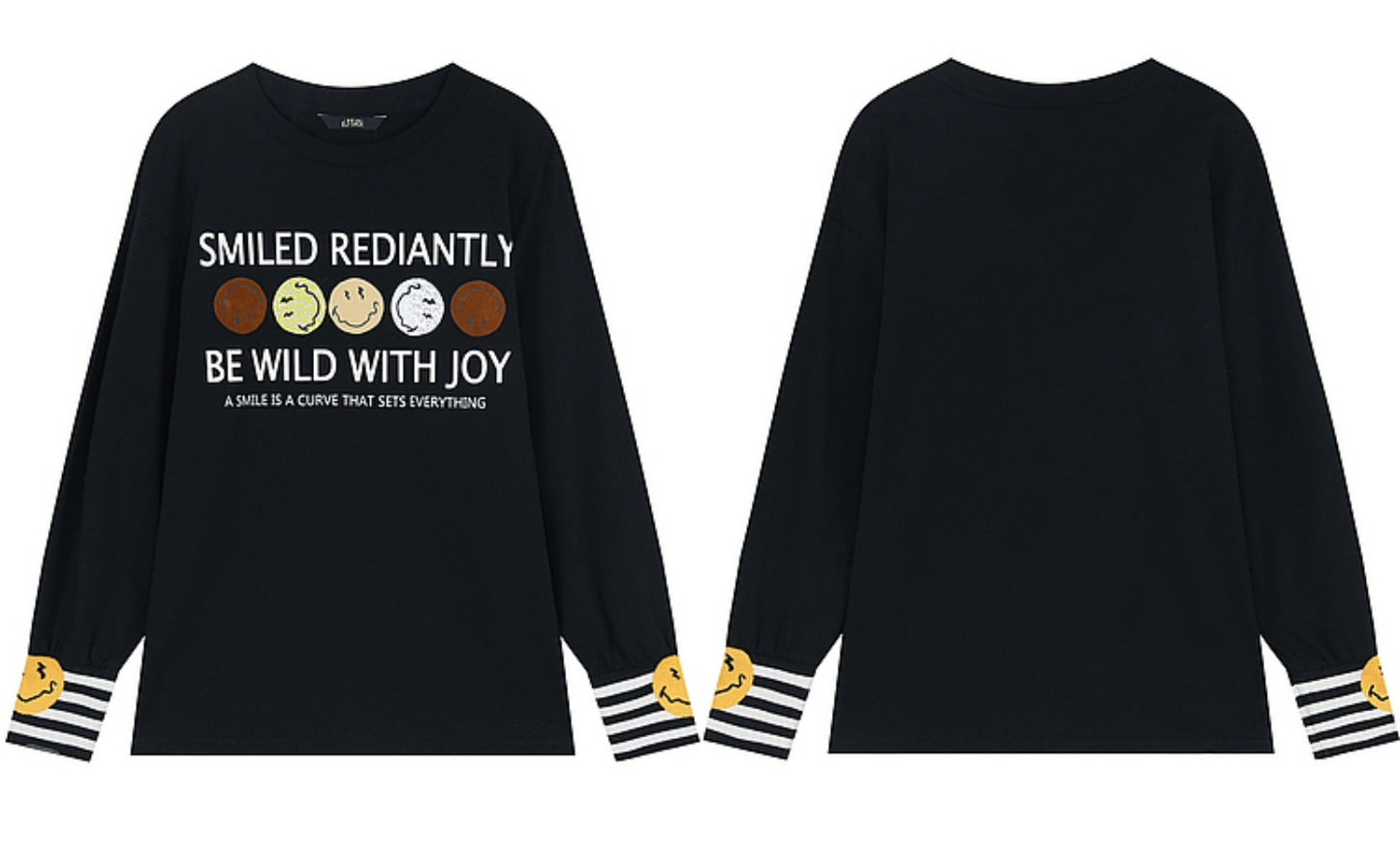 Smiley Face Long Sleeve Tee Top