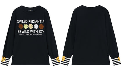 Smiley Face Long Sleeve Tee Top