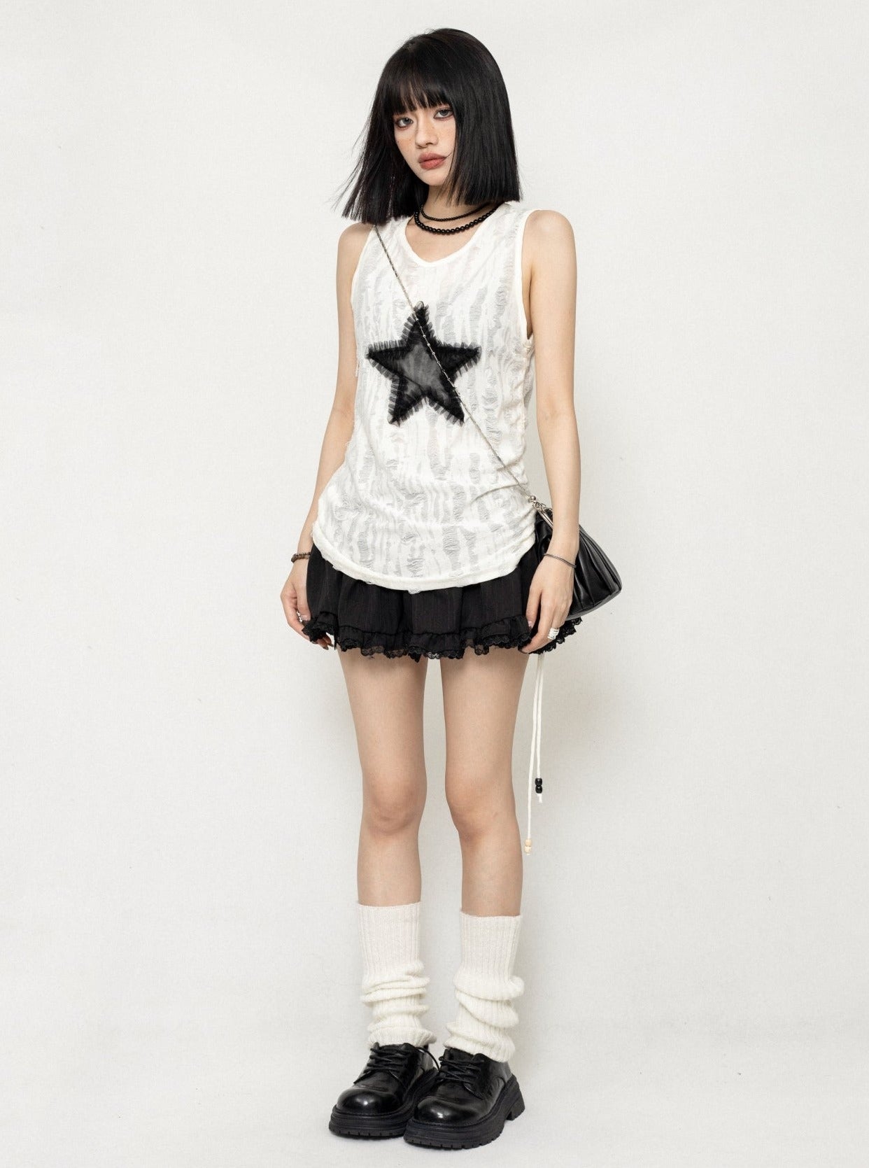 Star Sleeveless Drawstring Vest Top