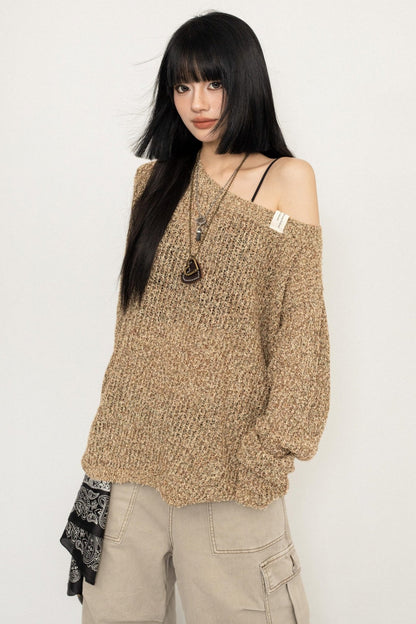 American Cut-Out Blouse Long Sleeve Top