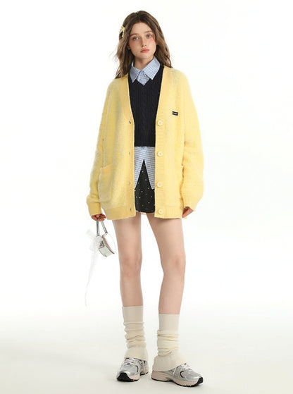 Loose Wool Knit Jacket