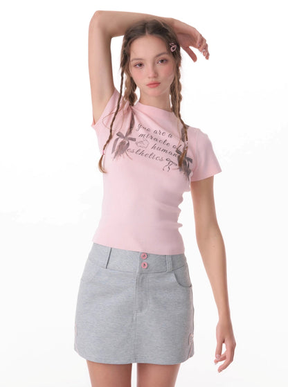 Retro Braid Print Slim T-Shirt