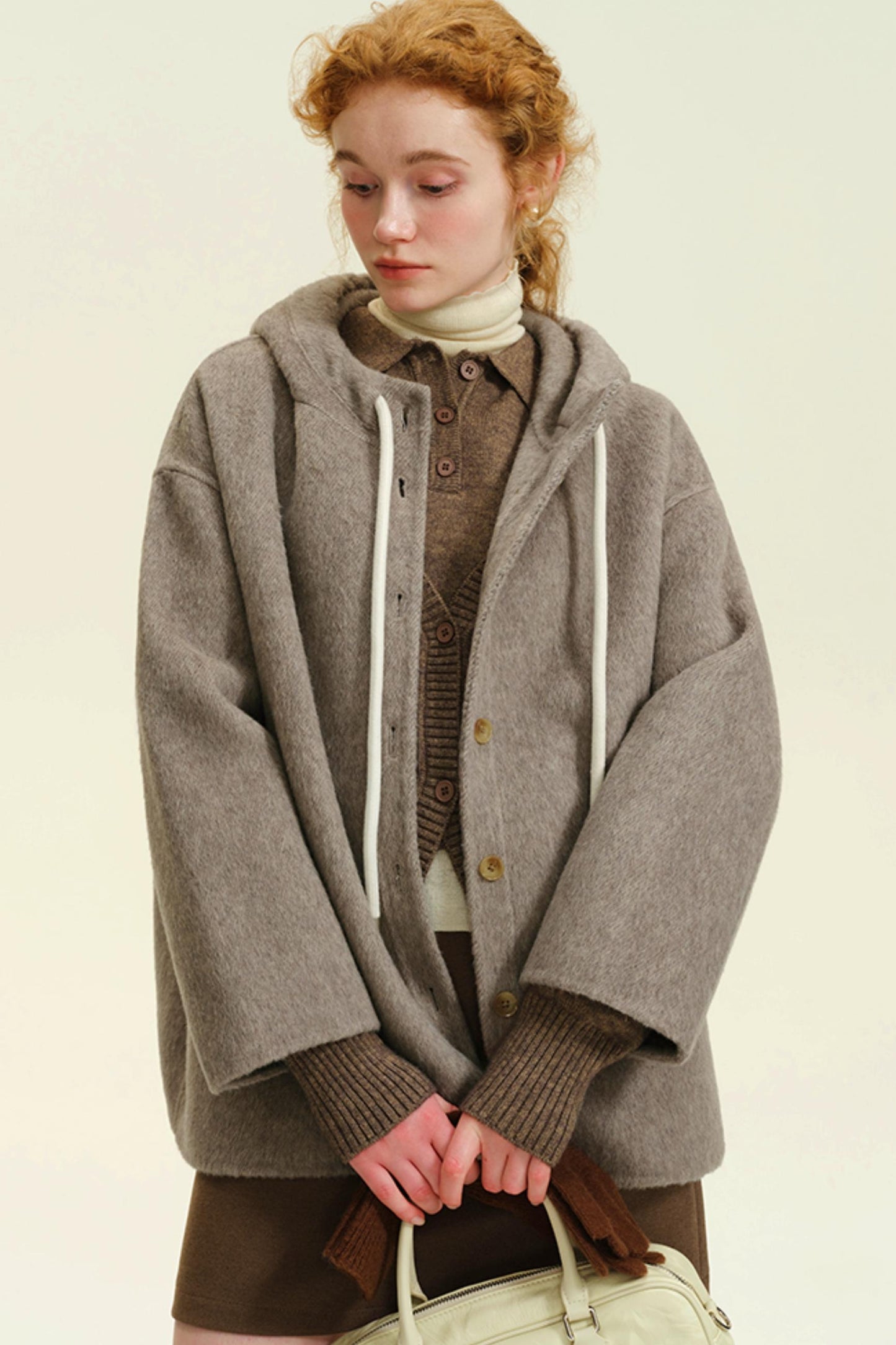 Cropped Tweed Cape Coat