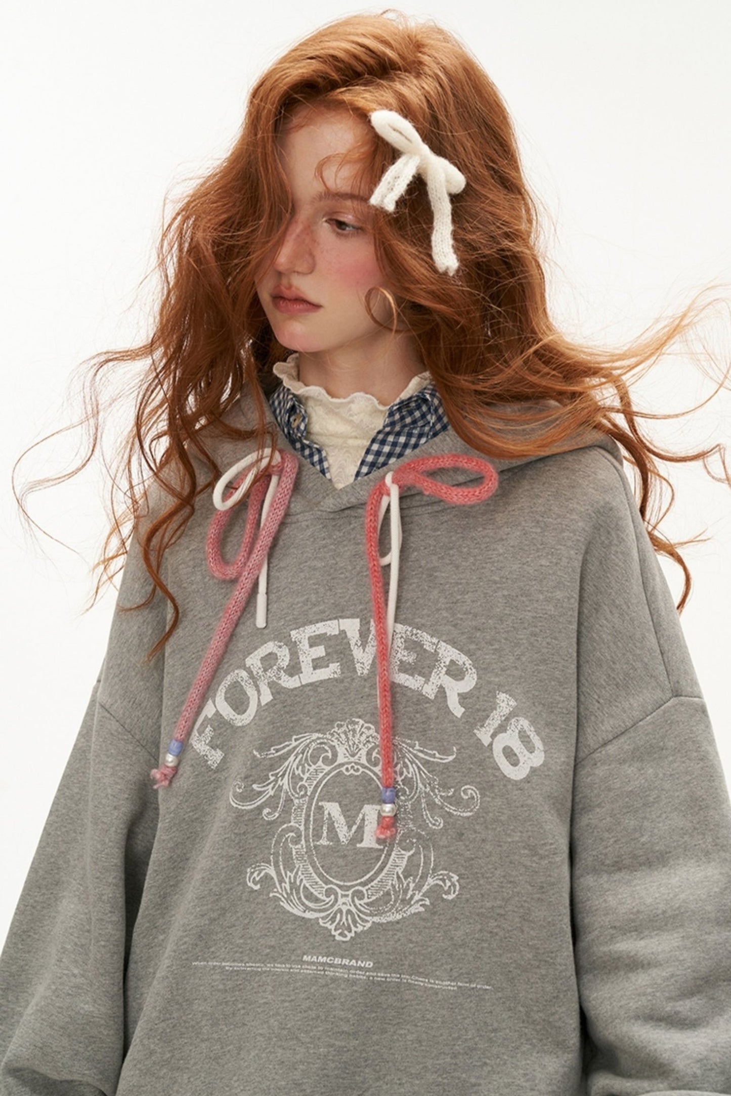 BOW HAT ROPE HOODED SWEATSHIRT