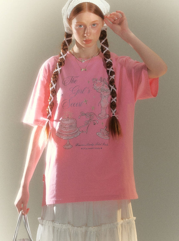 French White Monogram Print T-Shirt