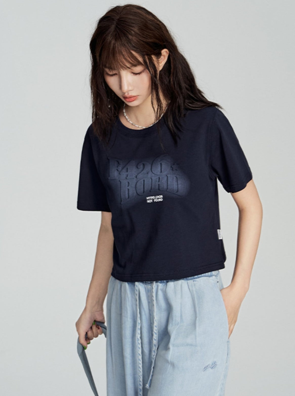 Letter Embossed T-Shirt