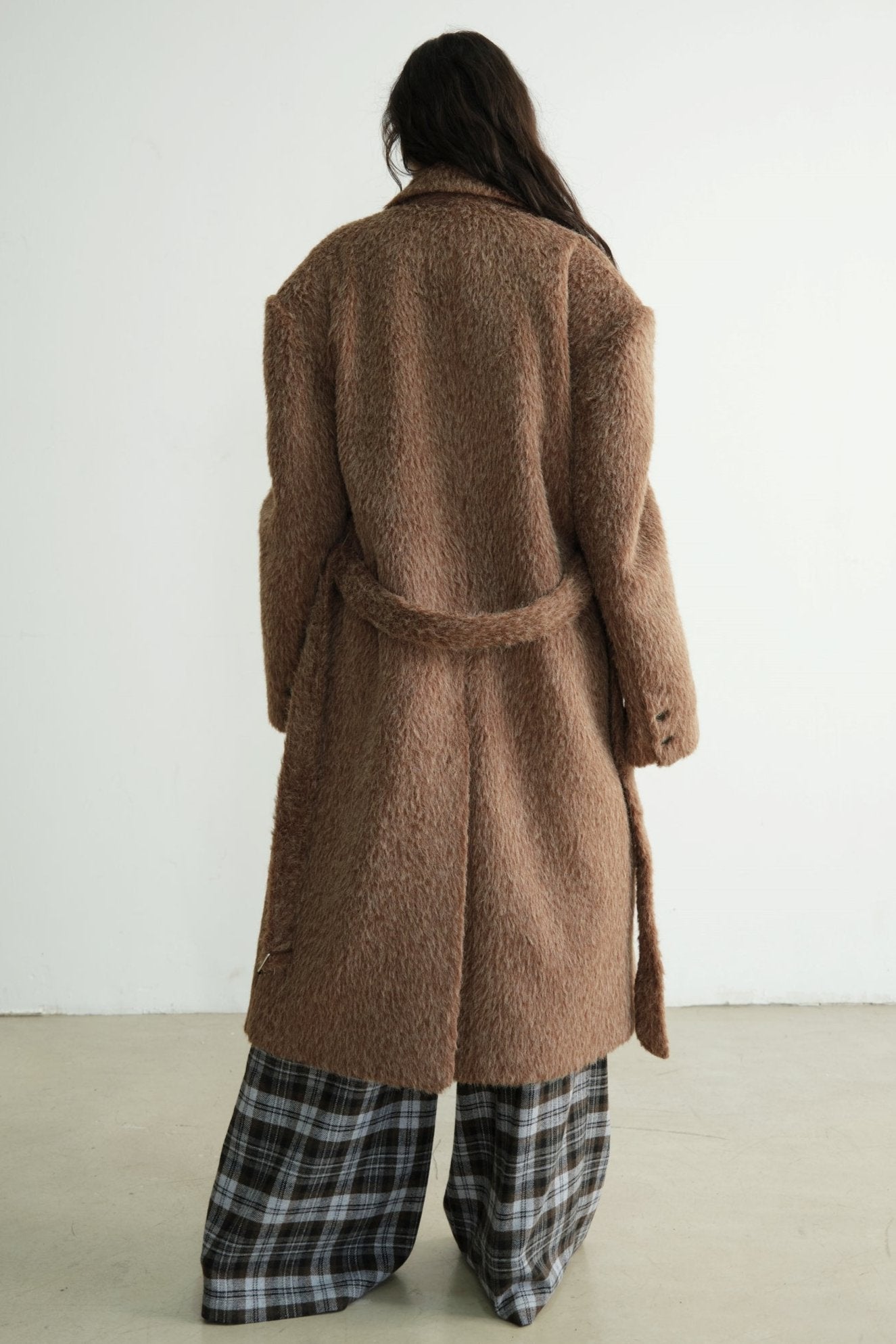 Genderless Handsome Long Silhouette Tweed Coat