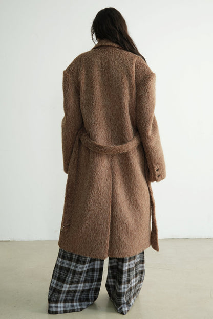 Genderless Handsome Long Silhouette Tweed Coat