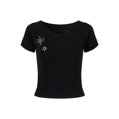 Yuan V-Neck Ribbed Top