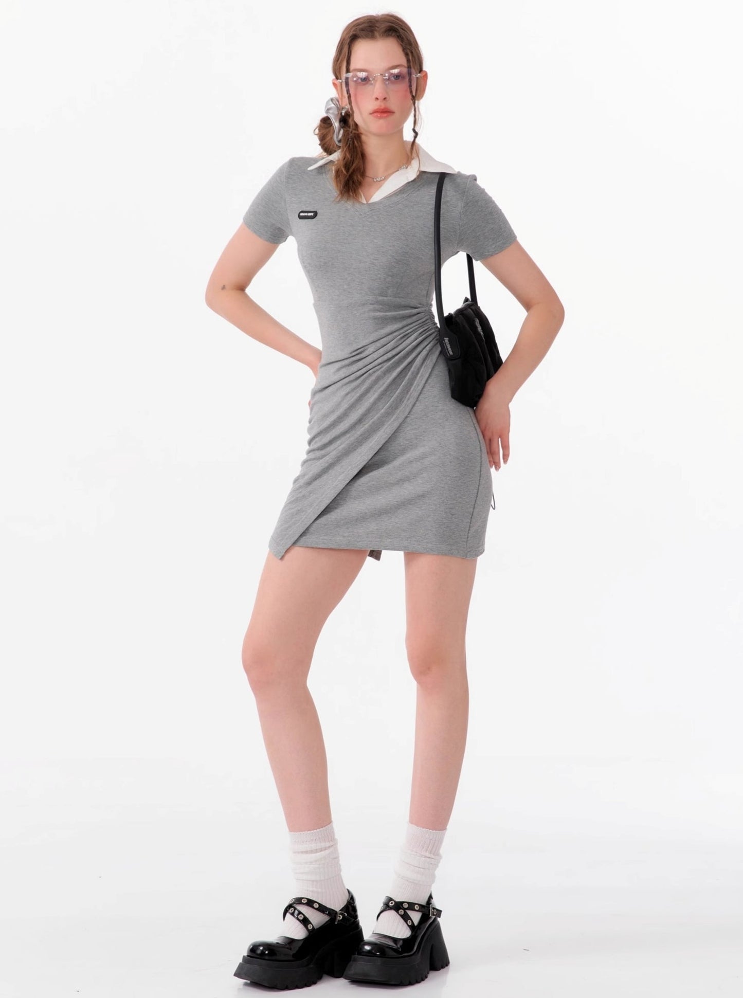 Waist Slimming Polo Dress