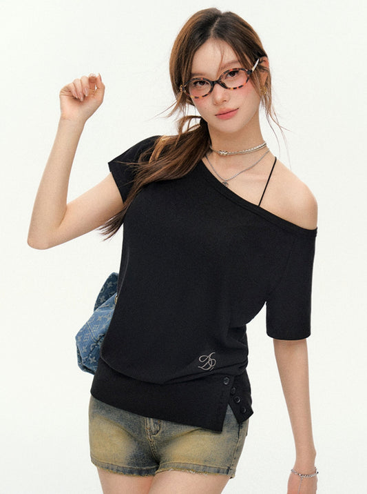 Slanted Shoulder T-Shirt