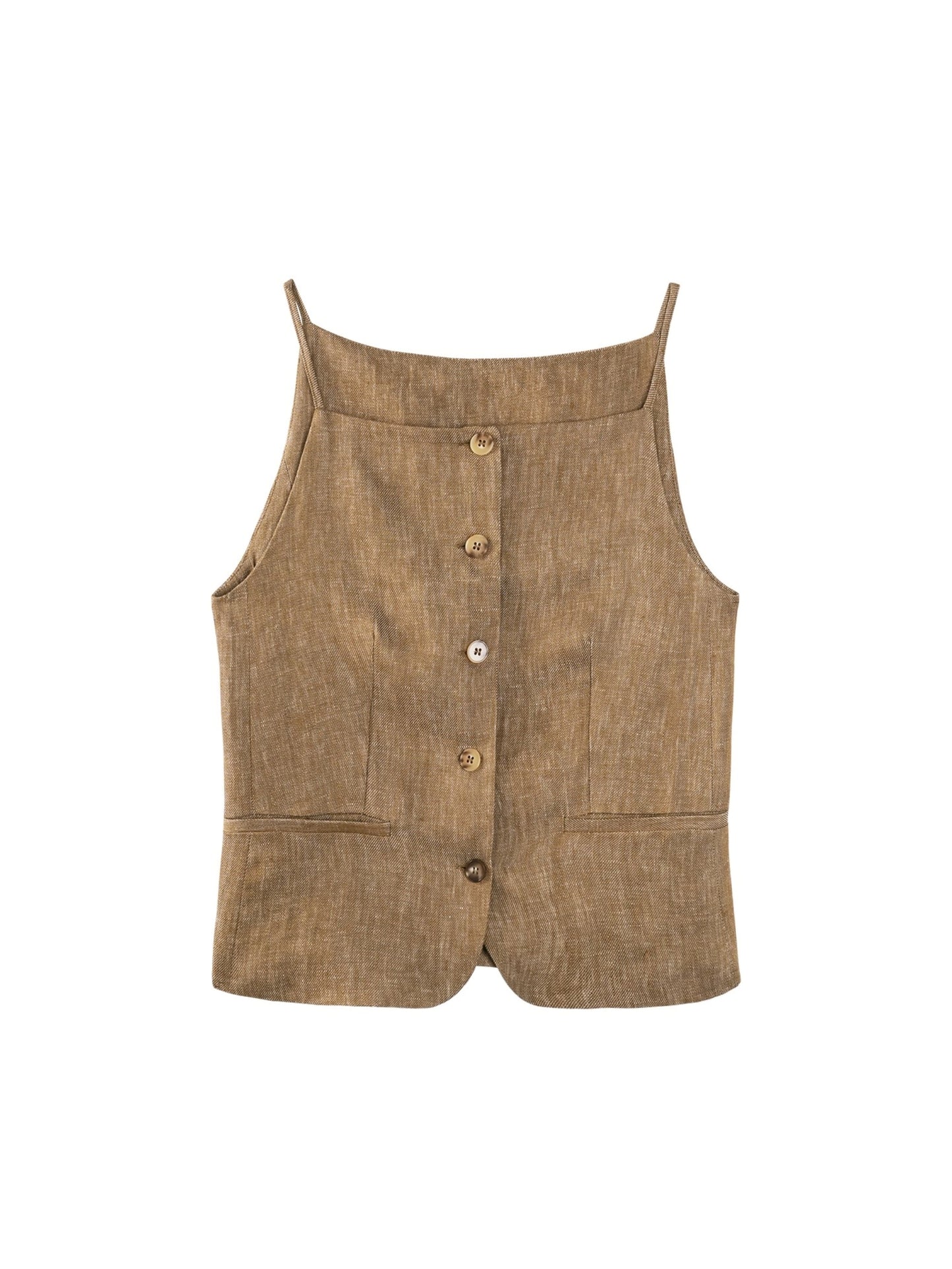 Vintage Luxe Linen Halter & Wide Leg Shorts Set-Up