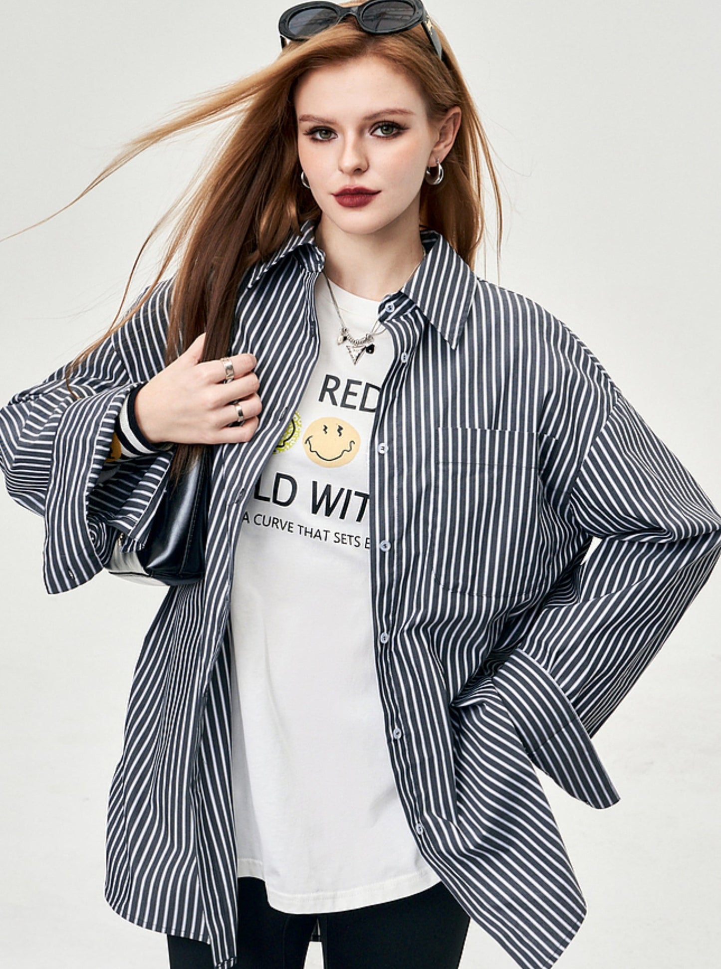 Design Sense Striped Bow Shirt