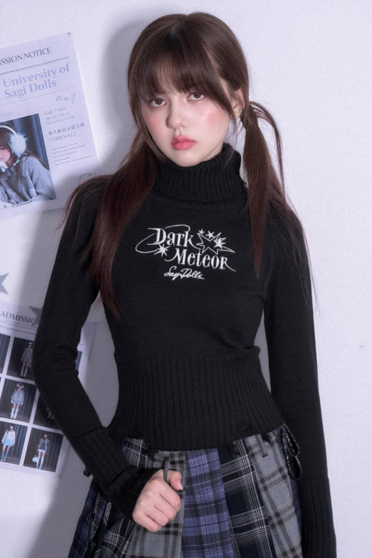 Slim Fit Winter Knit Turtleneck Top