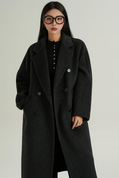 Double-Breasted Wool Suit Coat