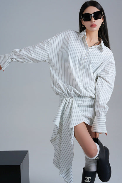 Niche Design Long-Sleeved Shirt Dress