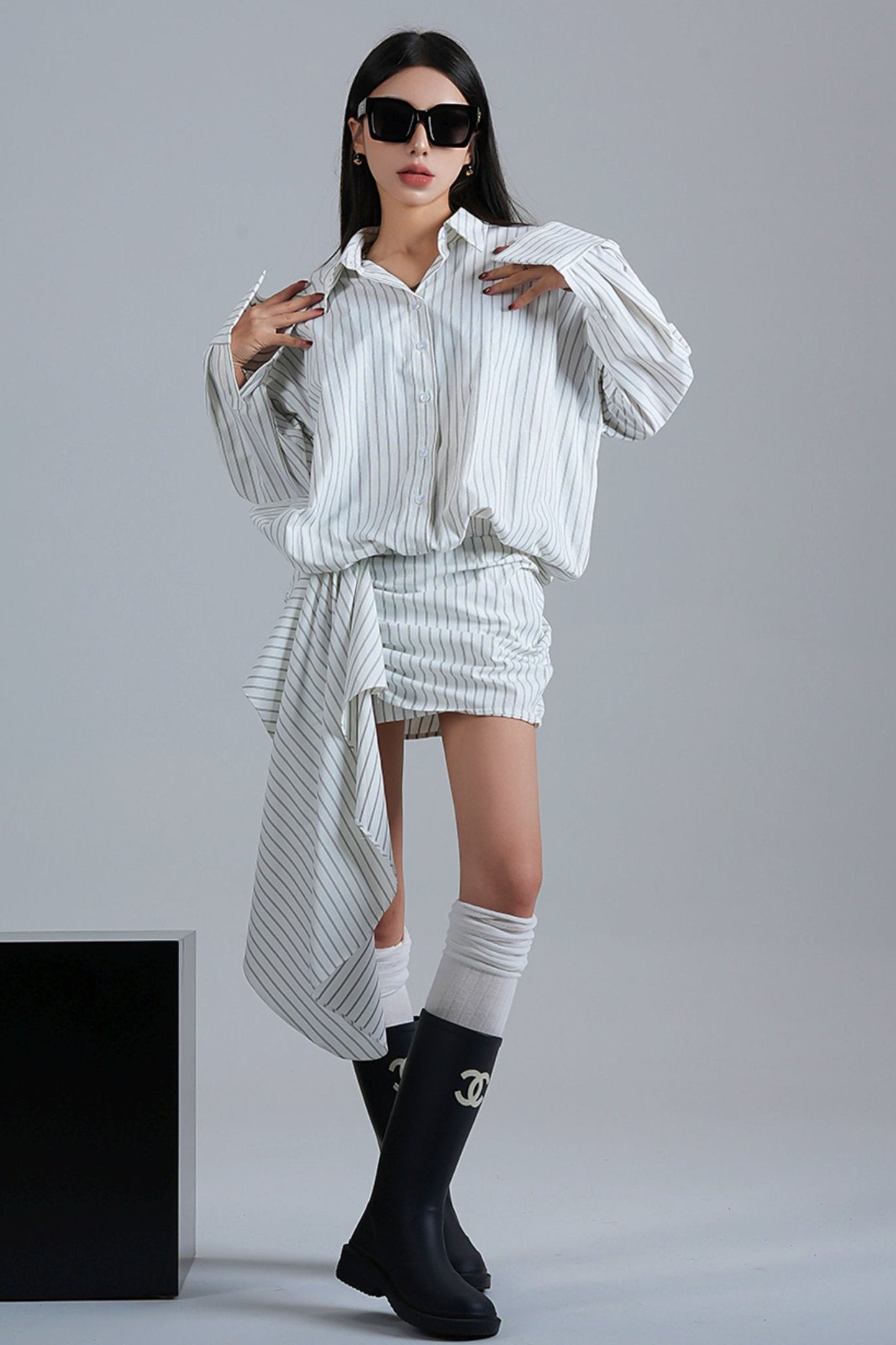 Niche Design Long-Sleeved Shirt Dress