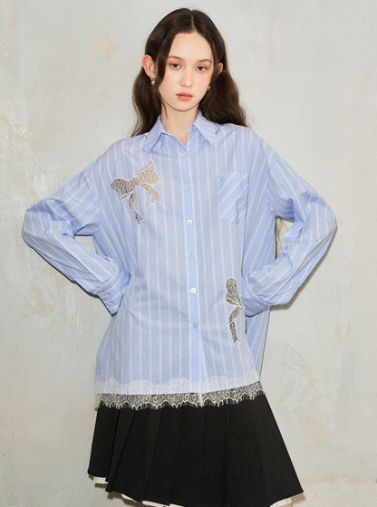 Striped Lace Gentle Shirt