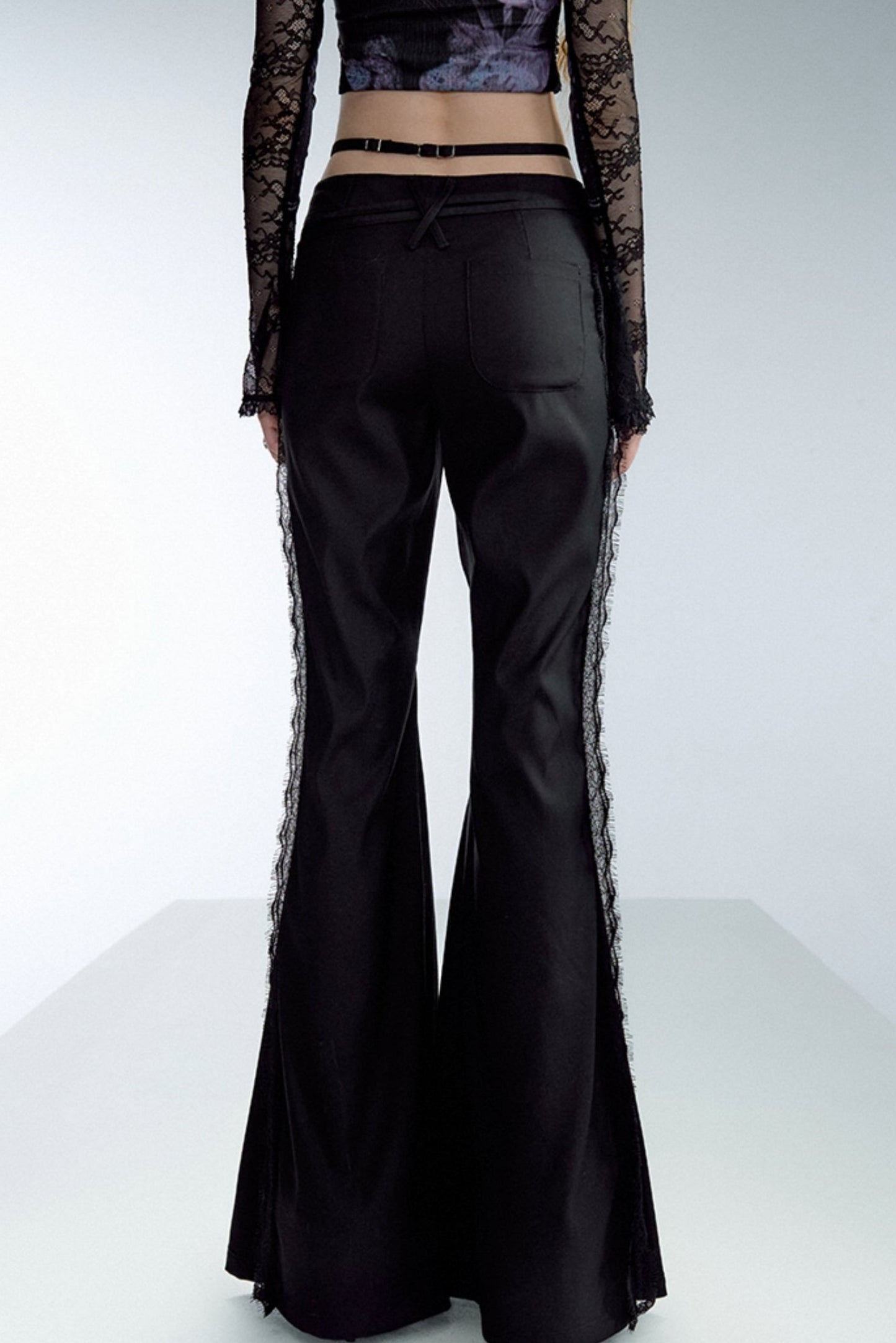 Flared Lace Suit Fabric Trousers