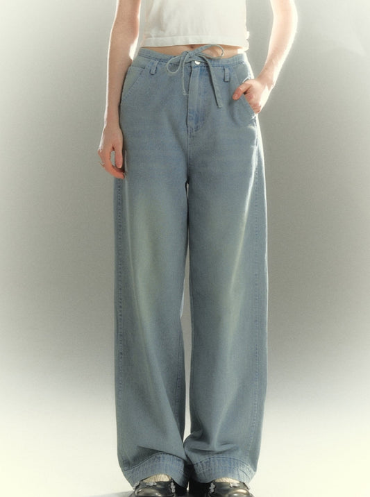 Light Fit Straight Draped Floor Pants