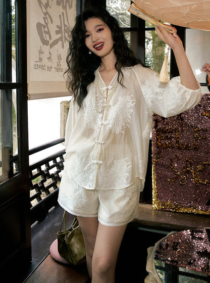 Summer New Style Chinese Shorts Set