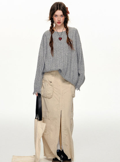 Autumn Solid Color Sweater And Inner Vest Set-Up