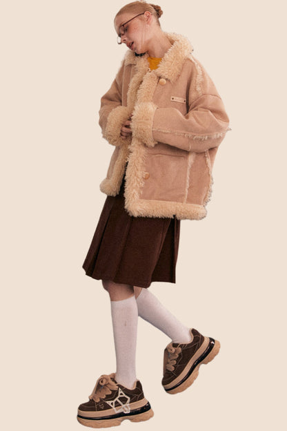 Thickened Retro Fur Collar Jacket