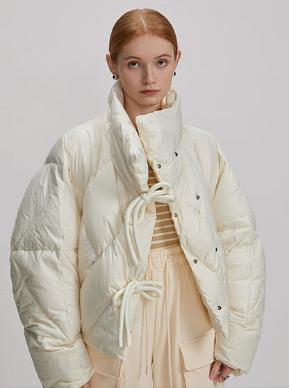 Short stand-up collar down jacket