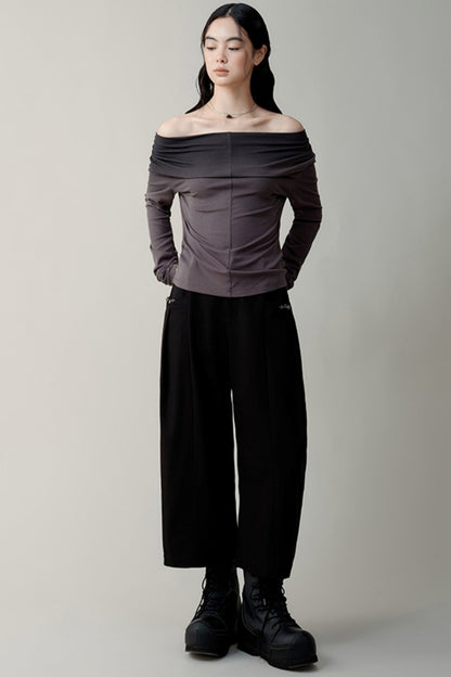 Stacked Wide Leg Cocoon Pants