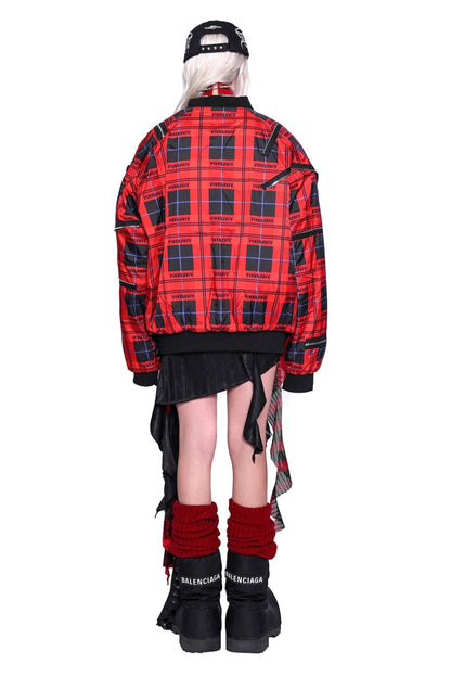 Flame Red Punk Padded Jacket