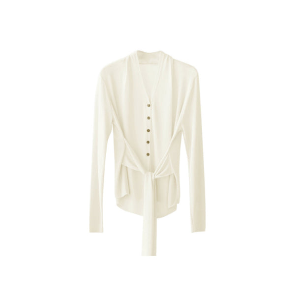 Purple Silk Blend Knit Sweater & Skirt Set-Up