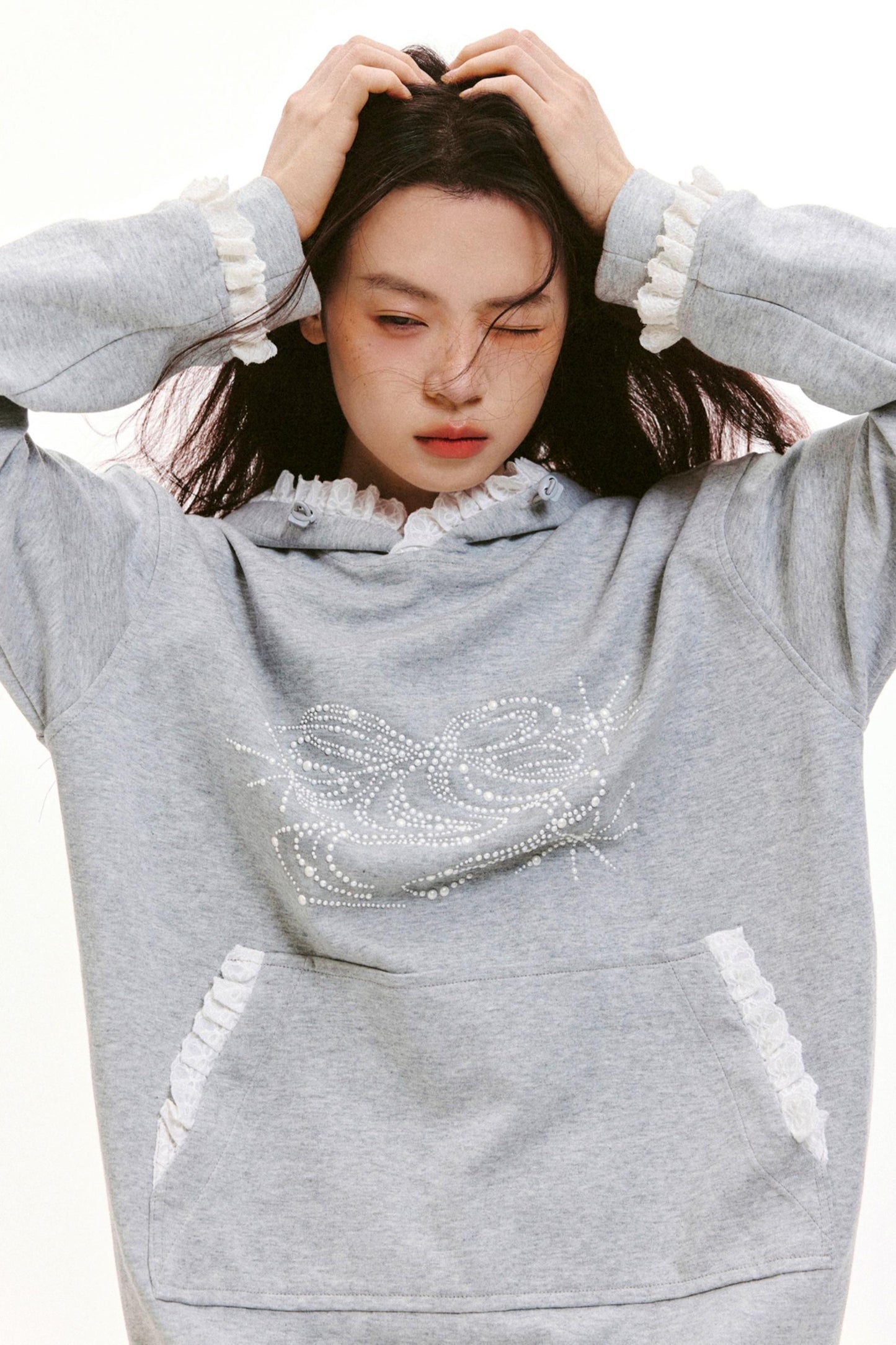 Bow Design Grey Sweatshirt